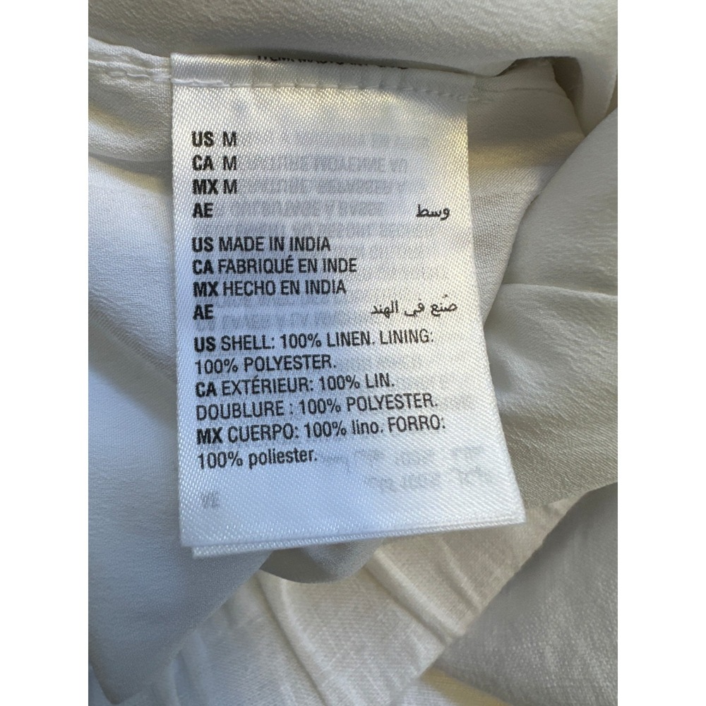 Charter Club Luxury 100% Linen Crop Ankle Pants White Drawstring Lined Pockets M - Picture 6 of 13